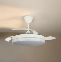 Ventilador de techo Atlantis 4 aspas retráctiles con mando a distancia blanco Ø50 cm
