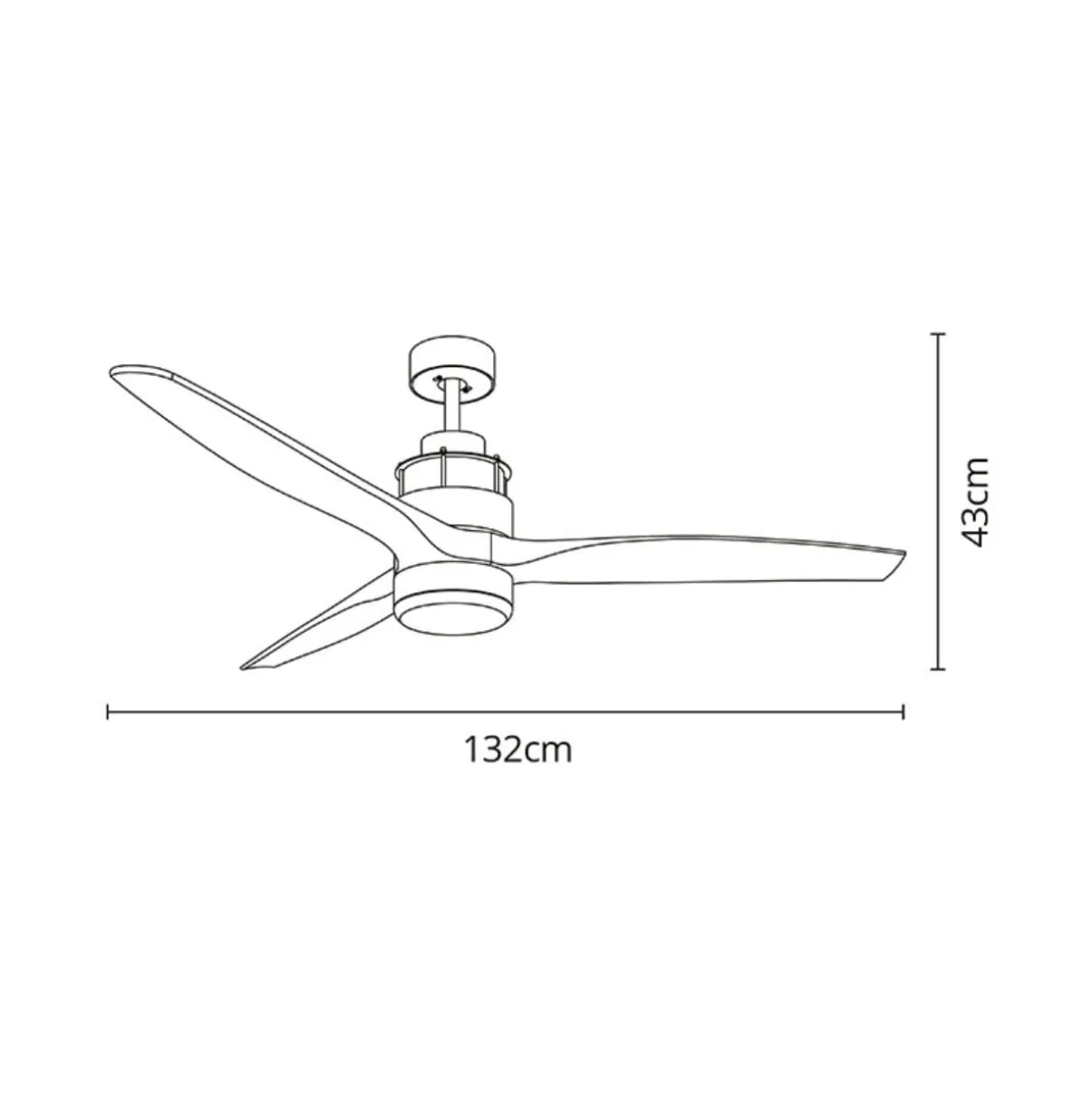 Ventilador de techo Bravo Lumit 16W 3 aspas con luz LED níquel/wengué Ø132x43 cm