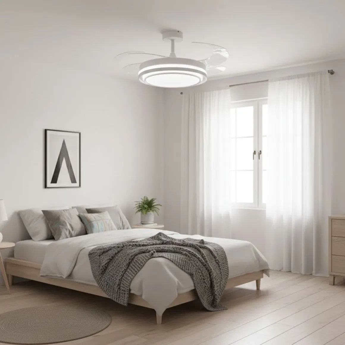 Ventilador de techo Byblos Bel Air 72W 4 aspas retráctiles blanco Ø108 cm
