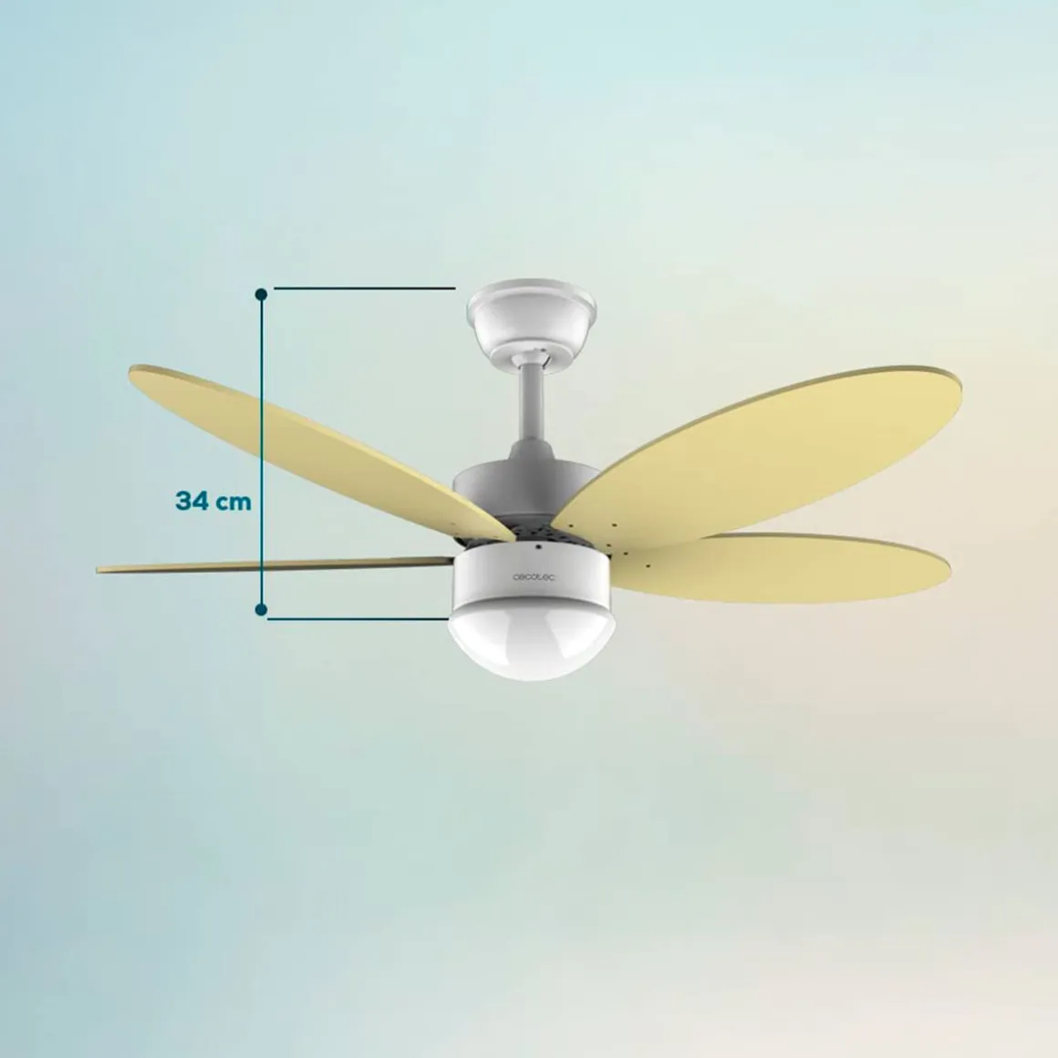 Ventilador de techo Cecotec EnergySilence Aero 4260 SunLight 40W función verano/invierno amarillo Ø106 cm