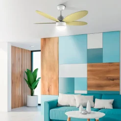 Ventilador de techo Cecotec EnergySilence Aero 4260 SunLight 40W función verano/invierno amarillo Ø106 cm