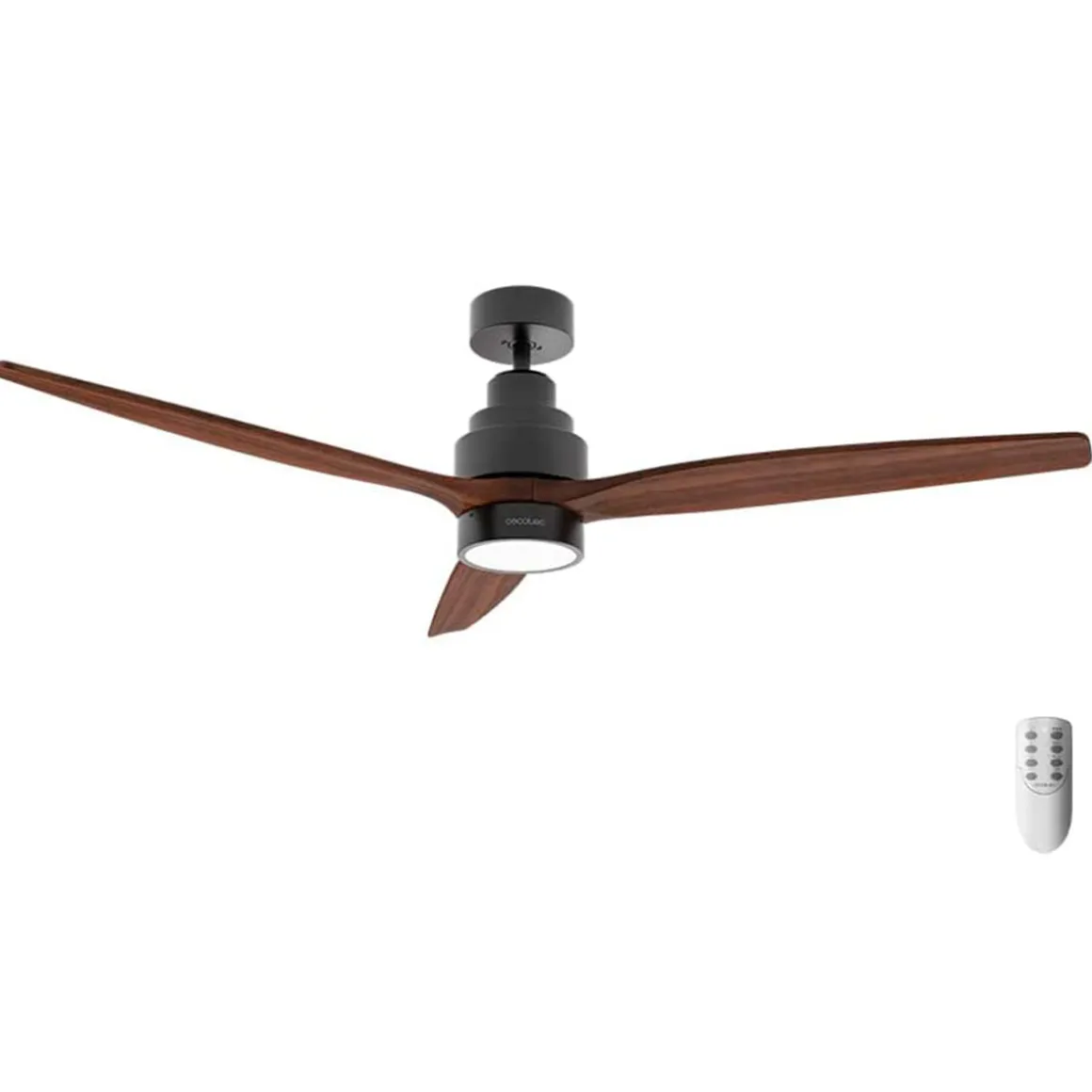 Ventilador de techo Cecotec EnergySilence Aero 5300 Black/White&Wood Design 30W 3 aspas mando a distancia