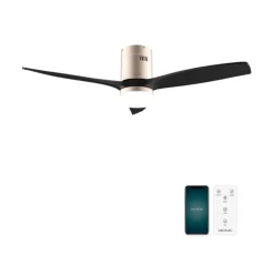 Ventilador de techo Cecotec EnergySilence Aero 5600 Aqua 40W 3 aspas Wifi dorado/negro Ø132 cm