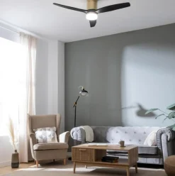 Ventilador de techo Cecotec EnergySilence Aero 5600 Aqua 40W 3 aspas Wifi dorado/negro Ø132 cm