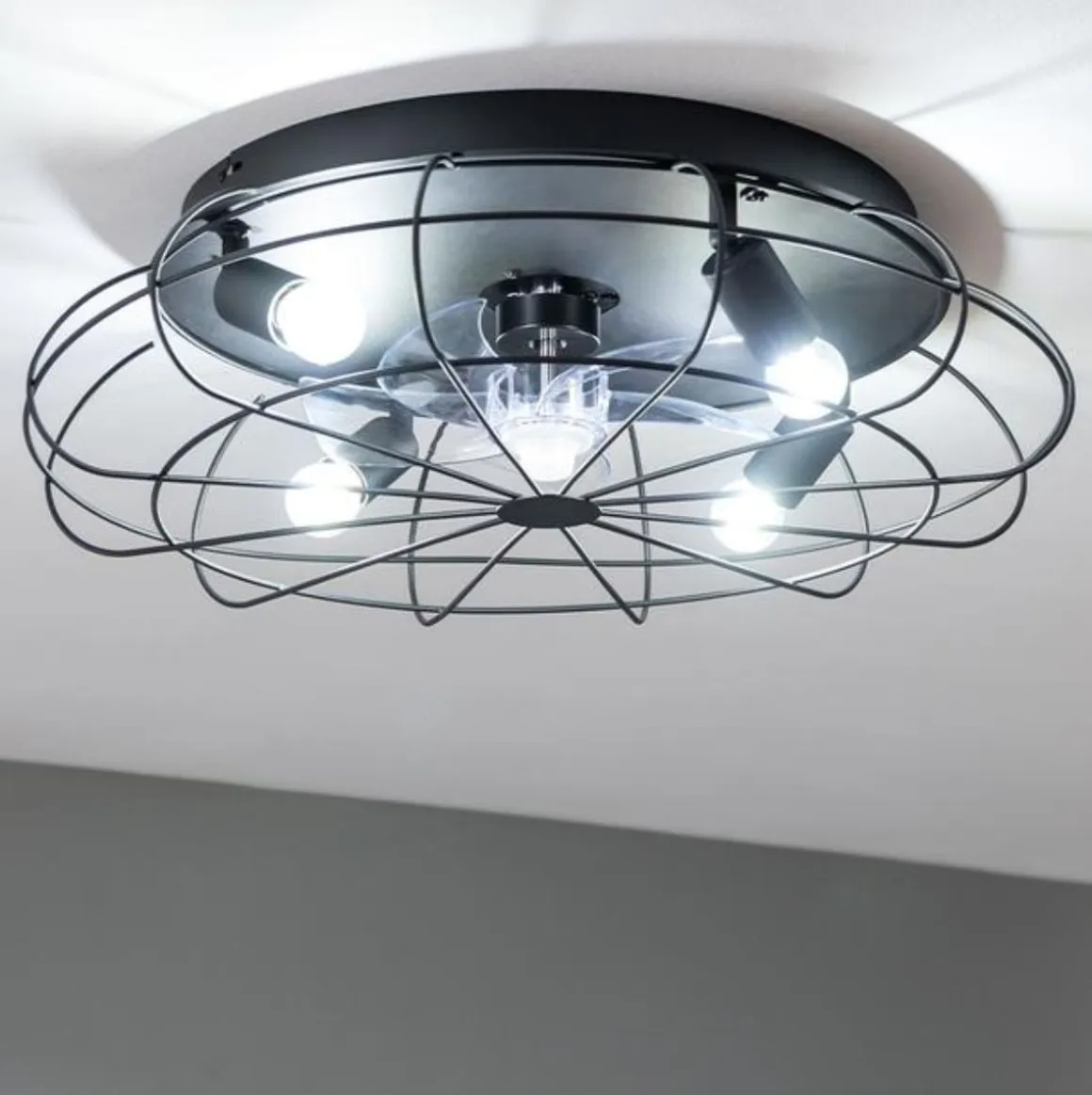 Ventilador de techo Cecotec EnergySilence LampAero 600 20W 5 aspas mando a distancia negro Ø28 cm