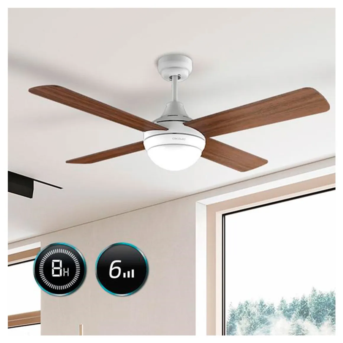 Ventilador de techo Cecotec EnergySilence Aero 4250 Fresh 55W 3 velocidades marrón Ø106x40,5 cm