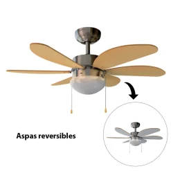 Ventilador de techo Cecotec EnergySilence Aero 350 50W 6 aspas reversibles blanco/marrón