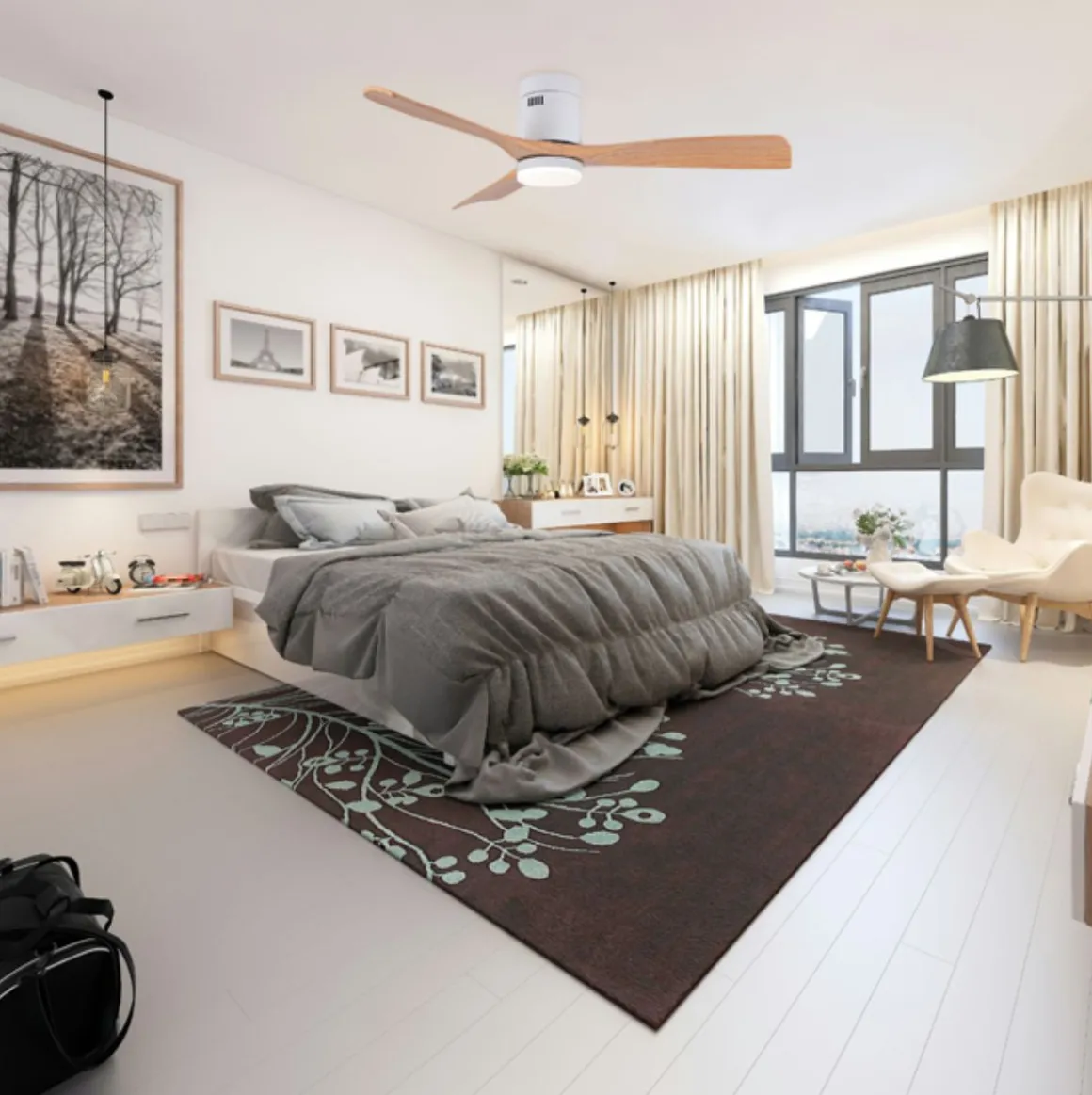 Ventilador de techo Cefiro On Bel Air 40W 3 aspas con luz LED Ø130 cm