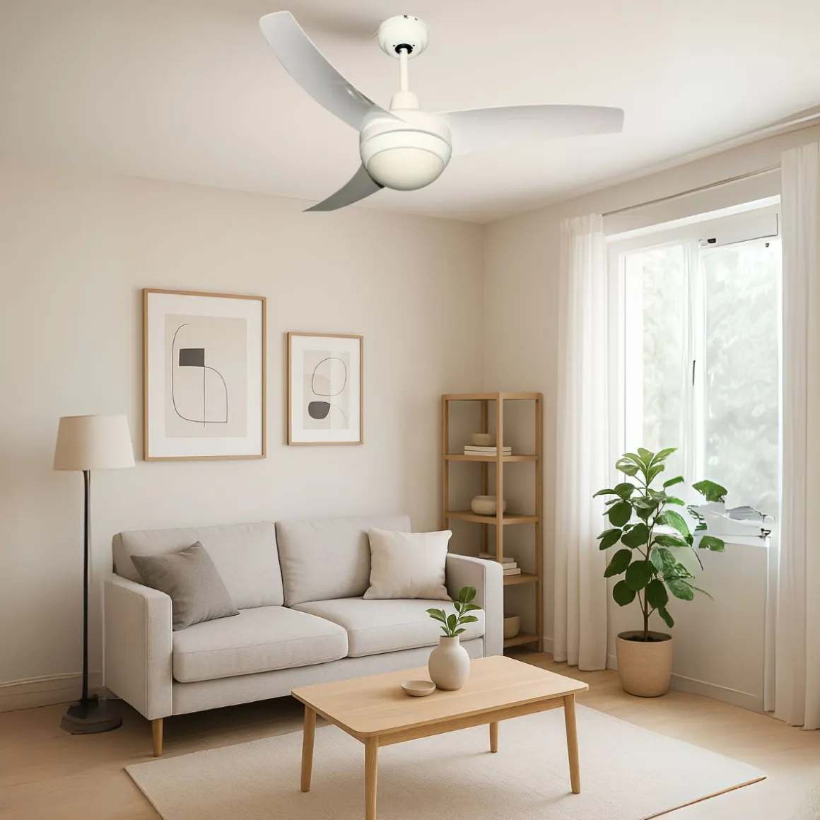 Ventilador de techo Cosmos Helios Home 50W 3 aspas con control remoto blanco Ø107 cm