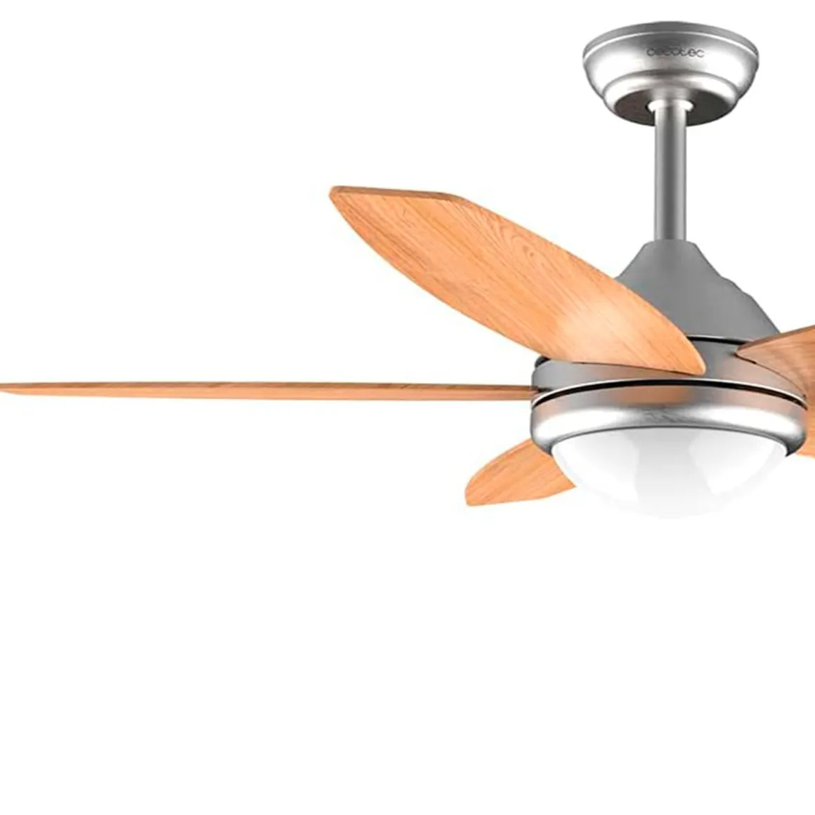 Ventilador de techo EnergySilence Aero 495 Cecotec con mando 55W 3 velocidades 5 aspas natural/inox