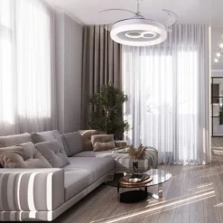 Ventilador de techo Hermes Bel Air 108W 4 aspas retráctiles mando a distancia blanco Ø108 cm