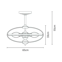 Ventilador de techo Imbat Lumit 152W 3 aspas mando a distancia marrón Ø65 cm