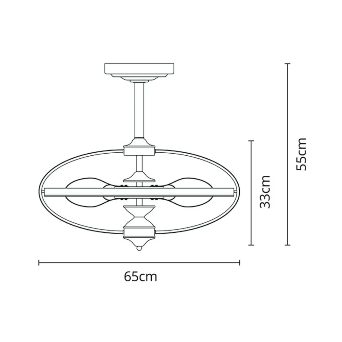 Ventilador de techo Imbat Lumit 152W 3 aspas mando a distancia marrón Ø65 cm