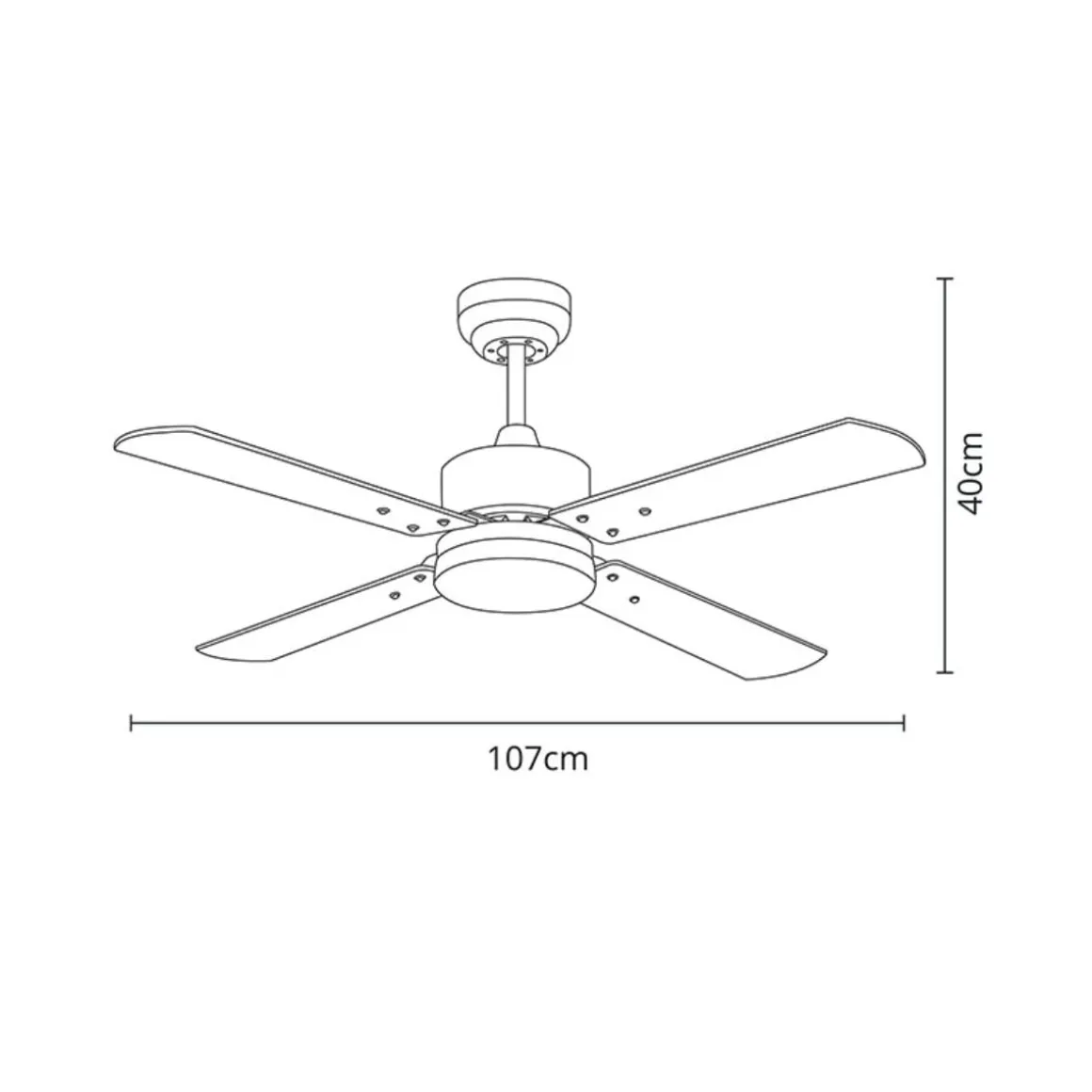 Ventilador de techo Kenia Shakespear 18W 4 aspas reversibles mando a distancia Ø107 cm