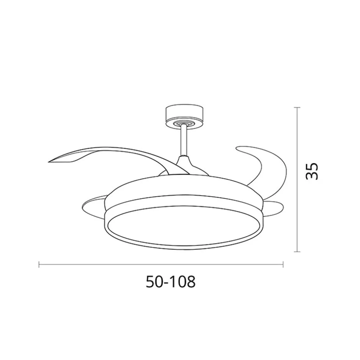 Ventilador de techo Kigali Bel Air 72W aspas retráctiles mando a distancia Ø108 cm