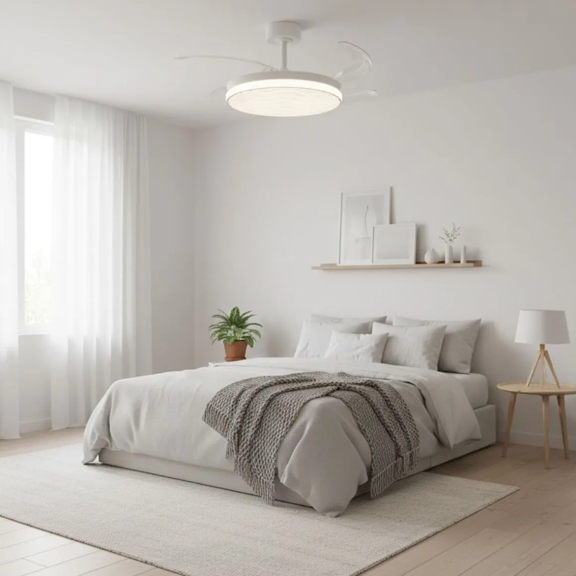 Ventilador de techo Luxor Bel Air 72W 4 aspas retráctiles blanco Ø108 cm