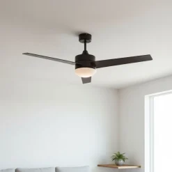 Ventilador de techo Milos 70W 3 aspas con mando a distancia negro Ø121 cm