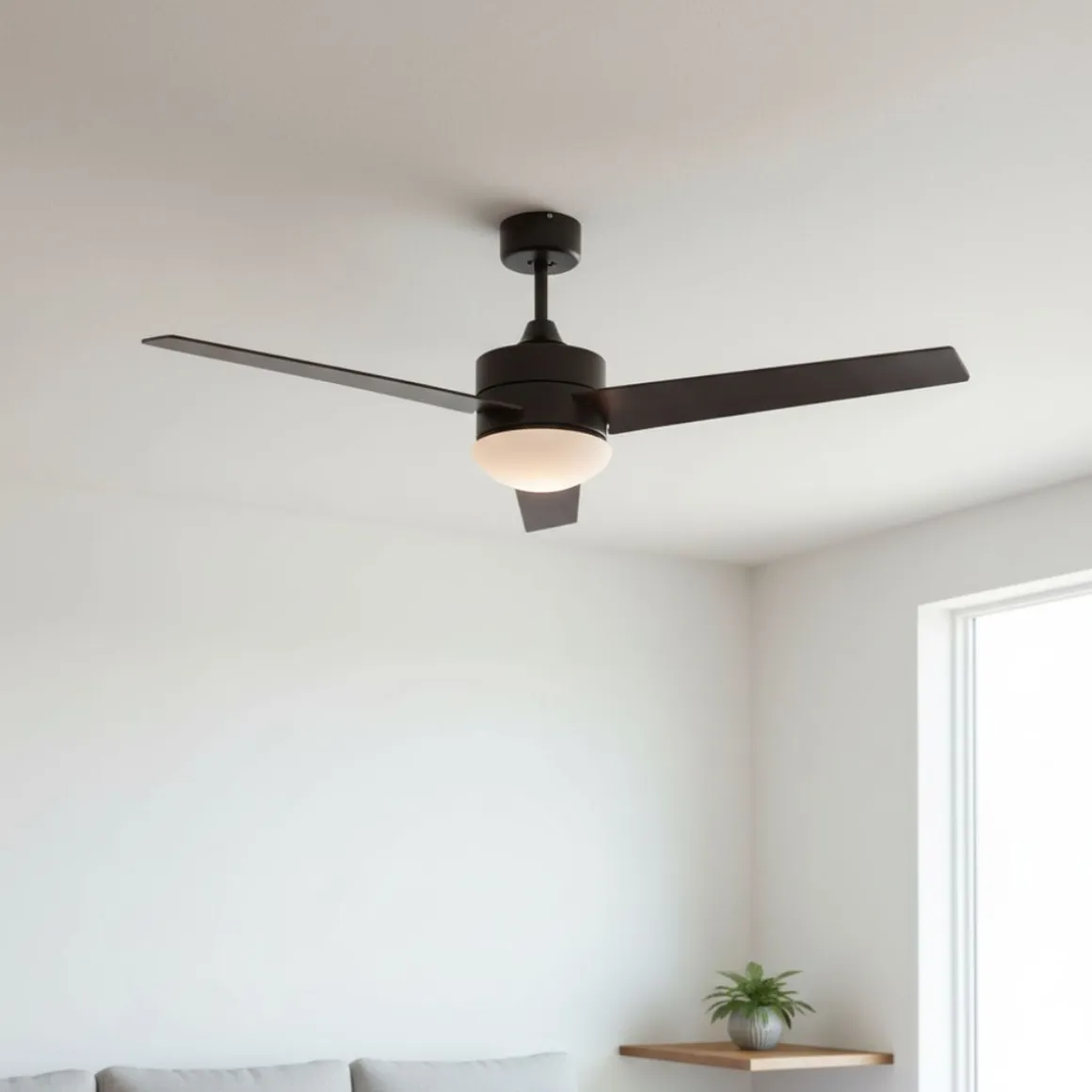 Ventilador de techo Milos 70W 3 aspas con mando a distancia negro Ø121 cm