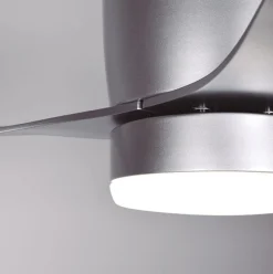 Ventilador de techo Nasim Lumit 16W 3 aspas con luz LED plateado Ø132 cm