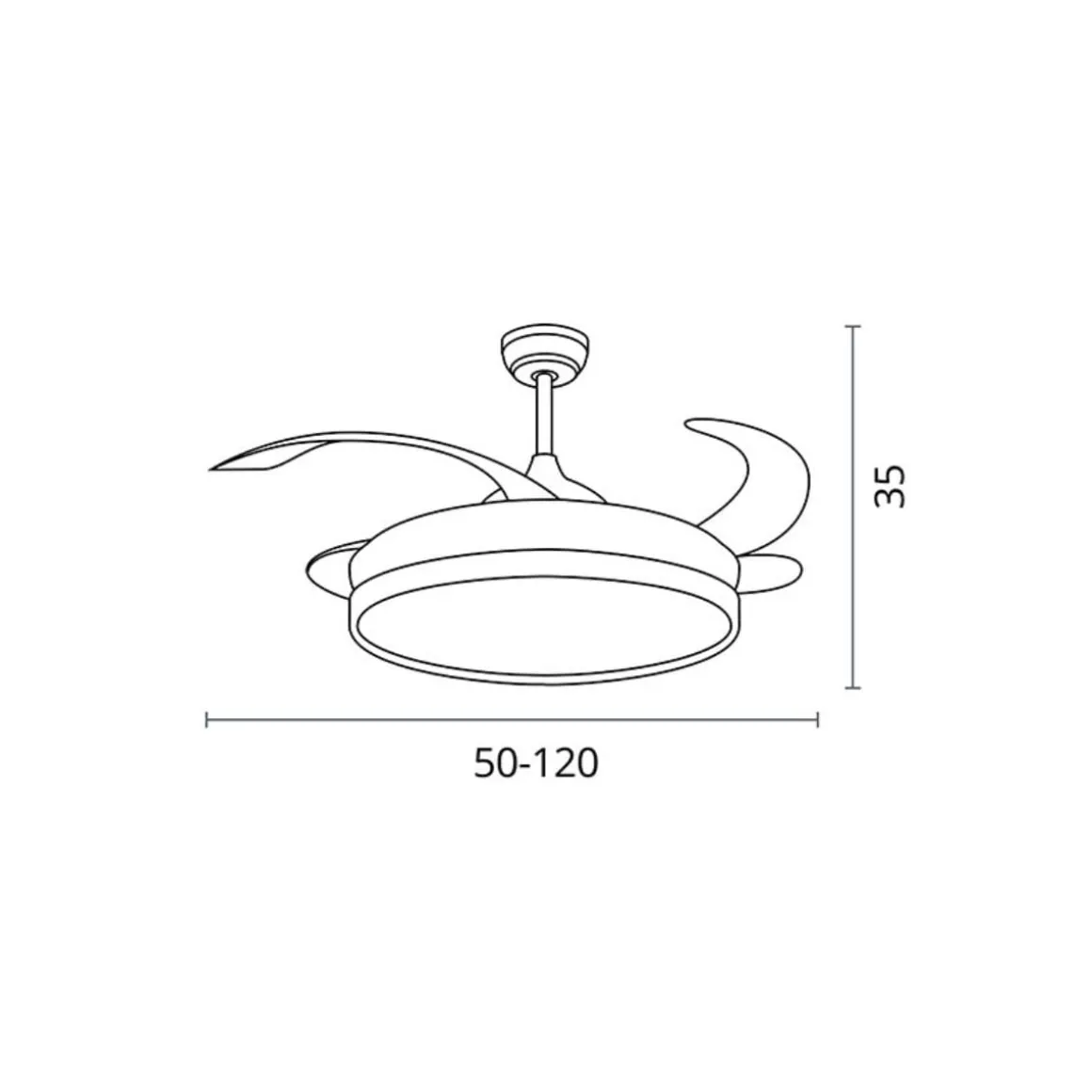 Ventilador de techo New Asgard Maxi Bel Air 72W 4 aspas retráctiles Ø120 cm