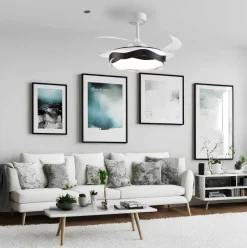 Ventilador de techo Ondas Bel Air 72W 4 aspas retráctiles con luz LED Ø108 cm