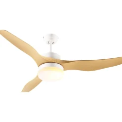 Ventilador de techo Rafia Homcom 20,5 W 3 aspas reversibles blanco/natural Ø132 cm
