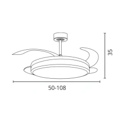Ventilador de techo Riga Bel Air 72W 4 aspas retráctiles con luz LED Ø108 cm