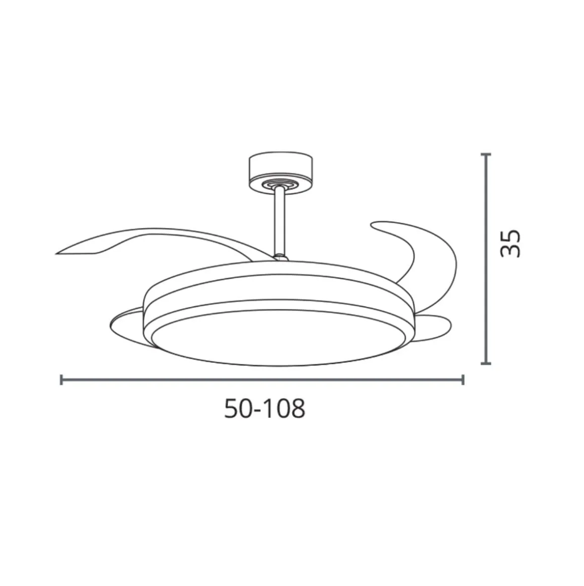 Ventilador de techo Riga Bel Air 72W 4 aspas retráctiles con luz LED Ø108 cm
