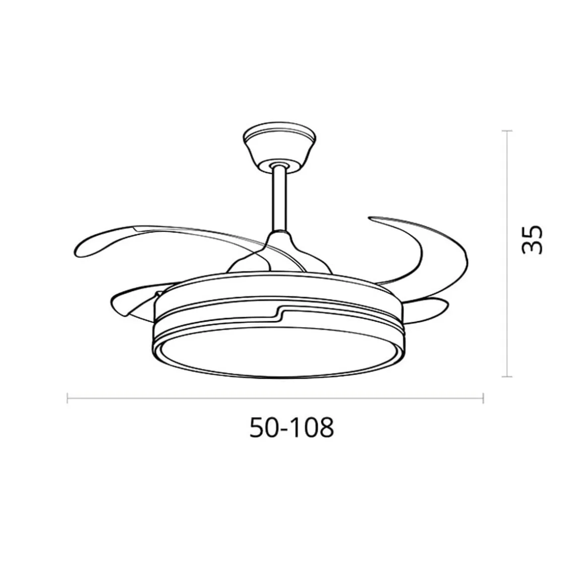 Ventilador de techo Robin Eco Bel Air 72W aspas retráctiles mando a distancia Ø108 cm