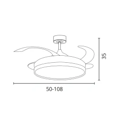 Ventilador de techo Robin Eco Bel Air 72W 4 aspas retráctiles Ø107 cm
