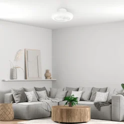 Ventilador de techo Siroco 43W aspas reversibles con altavoz 3000lm blanco Ø46 cm