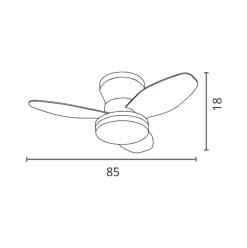 Ventilador de techo Tauro Bel Air 48W 3 aspas con luz LED Ø85x18 cm