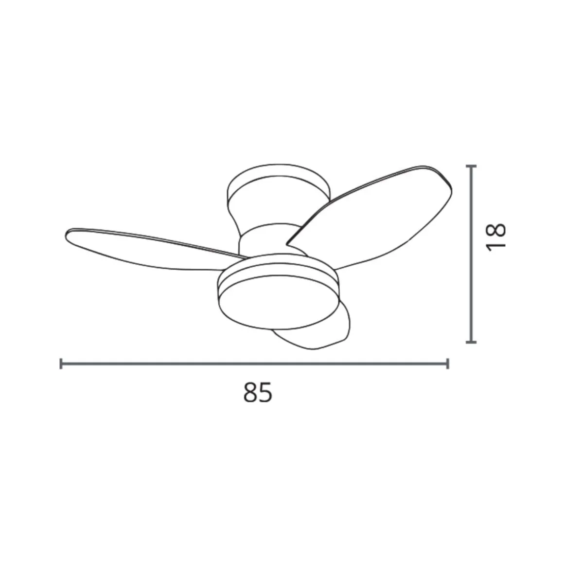 Ventilador de techo Tauro Bel Air 48W 3 aspas con luz LED Ø85x18 cm