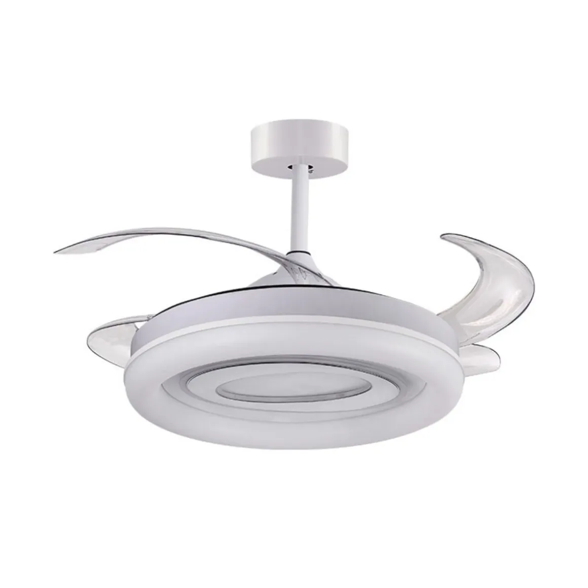 Ventilador de techo Tebe Bel Air 4 aspas retráctiles + mando a distancia blanco Ø108 cm
