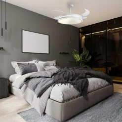 Ventilador de techo Troya Bel Air 72W 4 aspas retráctiles con luz LED blanco Ø108 cm