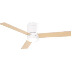 Ventilador de techo Tul Homcom 48W 3 aspas blanco/natural Ø112x25 cm