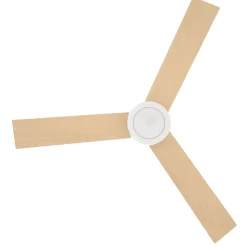 Ventilador de techo Tul Homcom 48W 3 aspas blanco/natural Ø112x25 cm