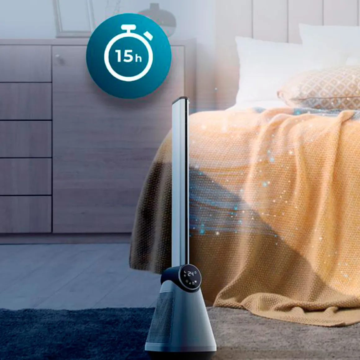 Ventilador de torre Cecotec EnergySilence 9890 Skyline Bladeless 50W diseño sin aspas inox