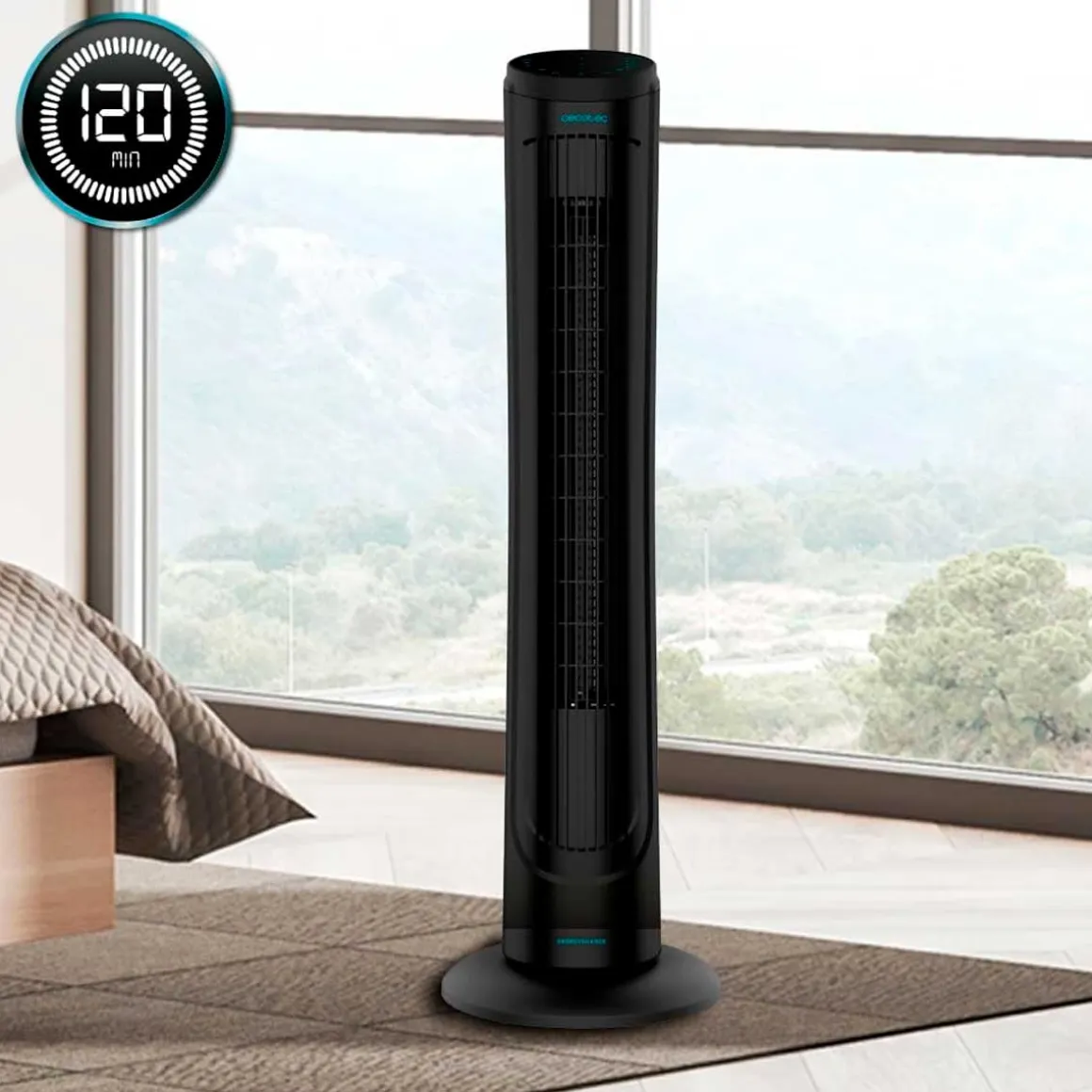 Ventilador de torre Cecotec EnergySilence 9090 Skyline 45W mando a distancia negro