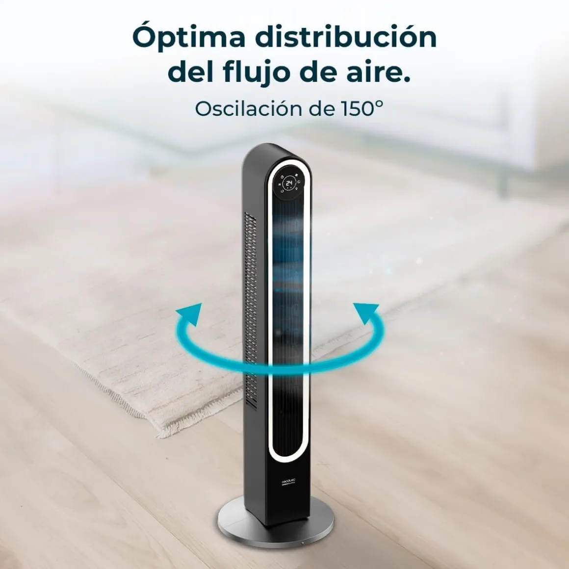 Ventilador de torre Cecotec EnergySilence 9090 Skyline Smart Light 60W mando a distancia negro 106 cm