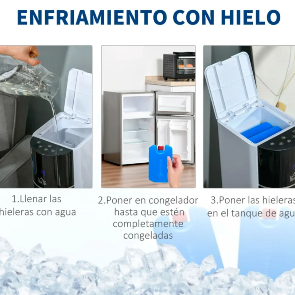 Ventilador de torre Homcom con mando 60W 3 velocidades 3 modos temporizador blanco/negro 105x33x26 cm