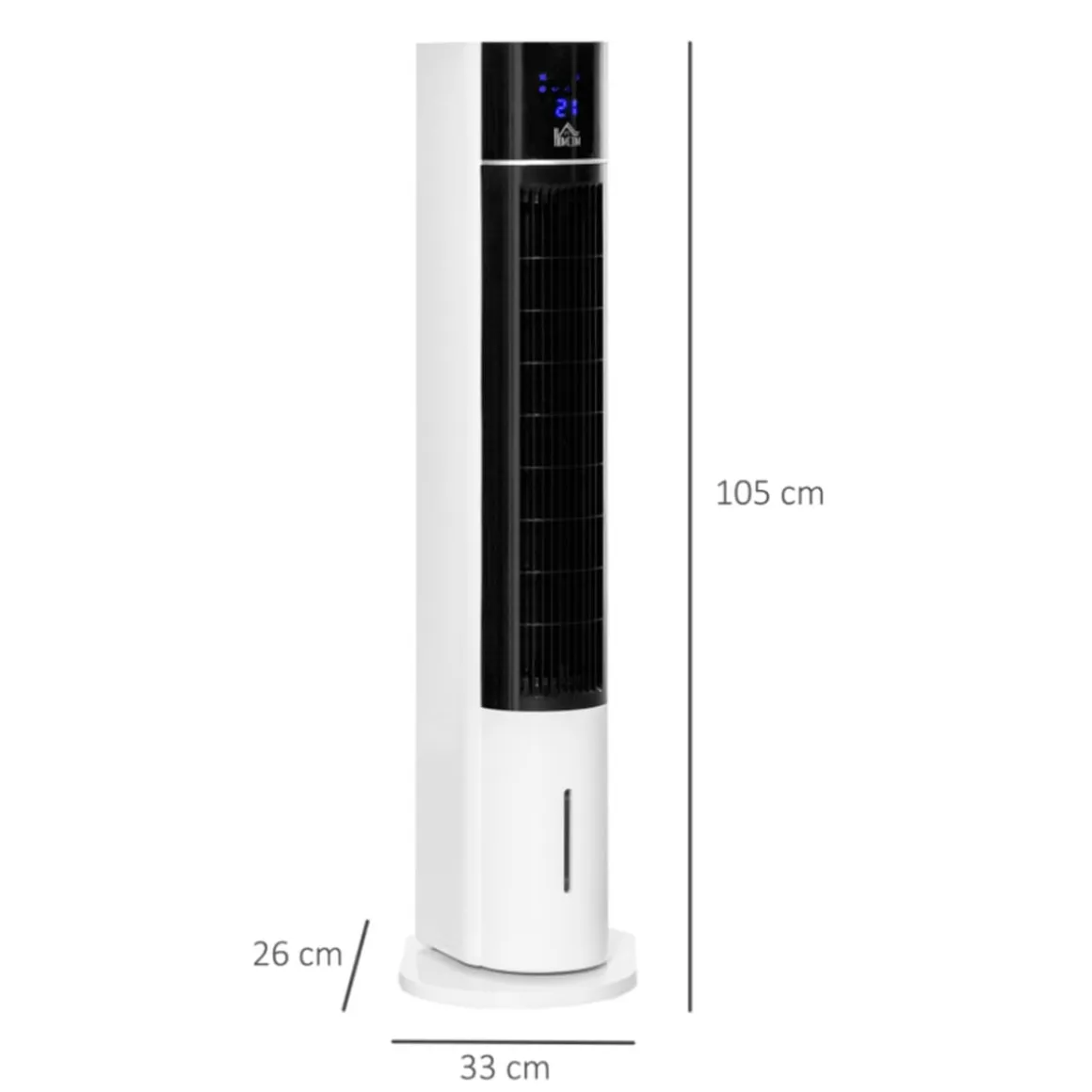 Ventilador de torre Homcom con mando 60W 3 velocidades 3 modos temporizador blanco/negro 105x33x26 cm