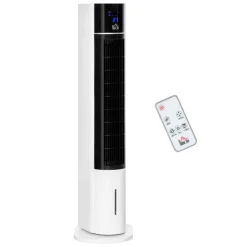 Ventilador de torre Homcom con mando 60W 3 velocidades 3 modos temporizador blanco/negro 105x33x26 cm