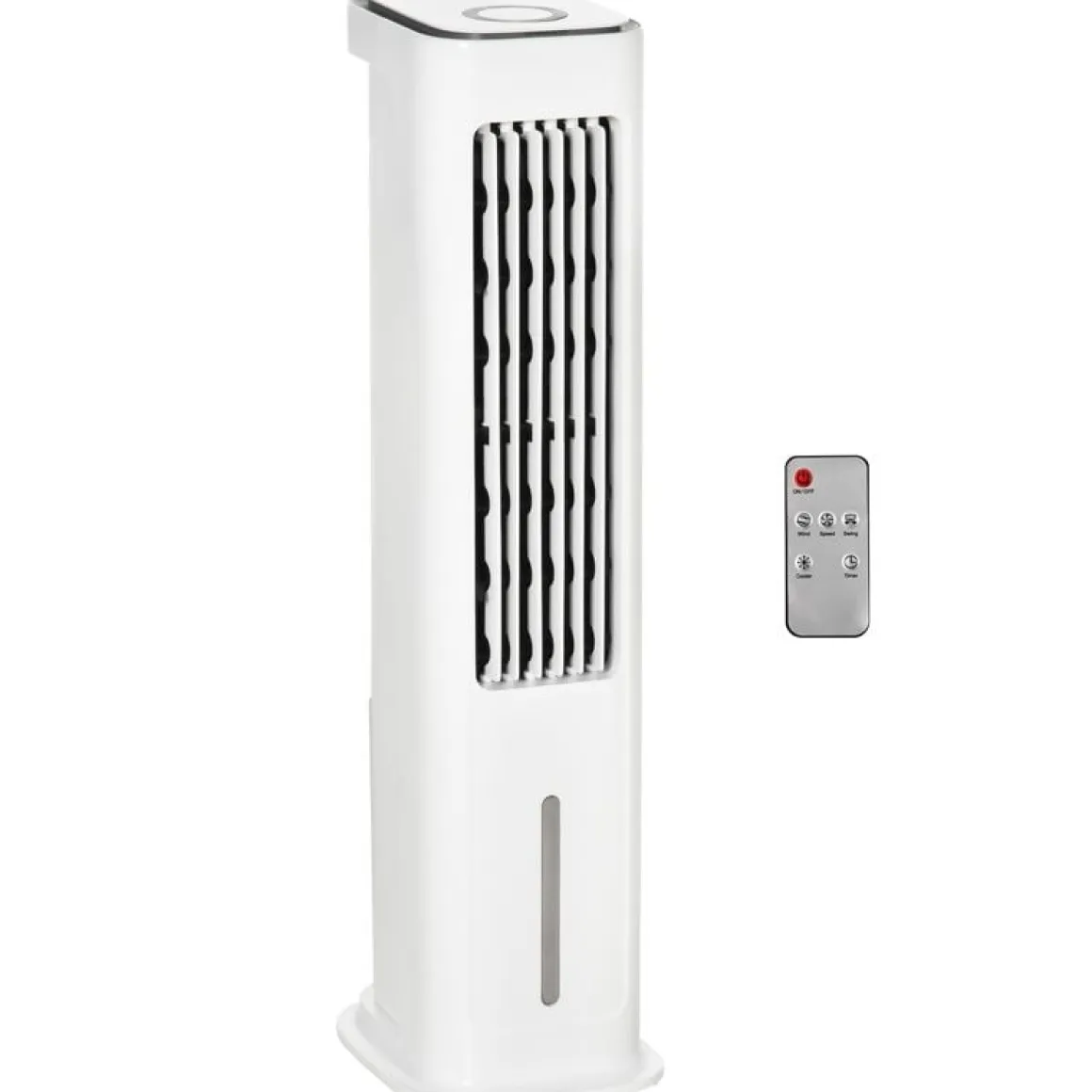 Ventilador de torre Homcom 75W refrigeración por hielo blanco 86x23x29 cm