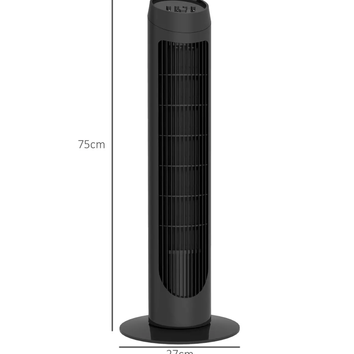 Ventilador de torre Homcom 45W 3 velocidades oscilante 75 cm