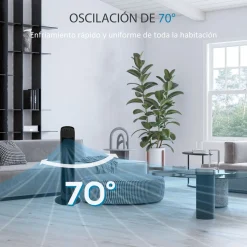 Ventilador de torre Homcom 45W 3 velocidades oscilante 75 cm