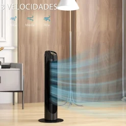 Ventilador de torre Homcom 45W 3 velocidades oscilante 75 cm