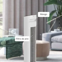 Ventilador de torre Homcom 50W con mando a distancia 3 velocidades blanco 78 cm