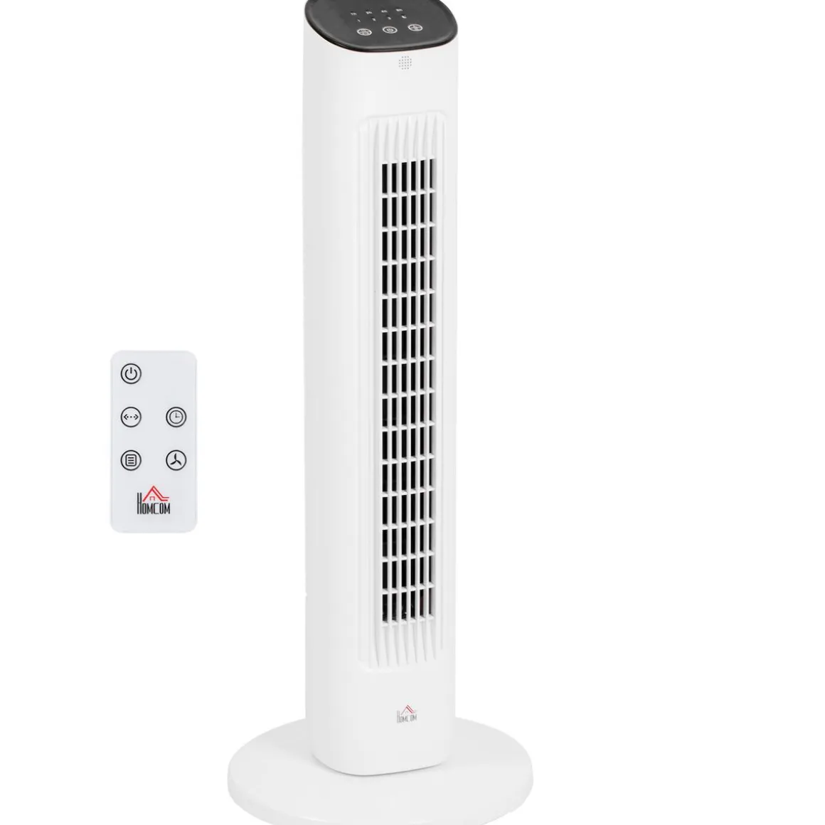 Ventilador de torre Homcom 50W con mando a distancia 3 velocidades blanco 78 cm