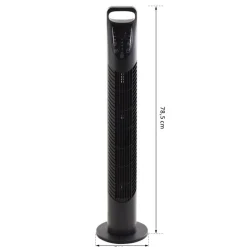 Ventilador de torre Homcom 40W oscilante con mando a distancia negro Ø18x78,5 cm